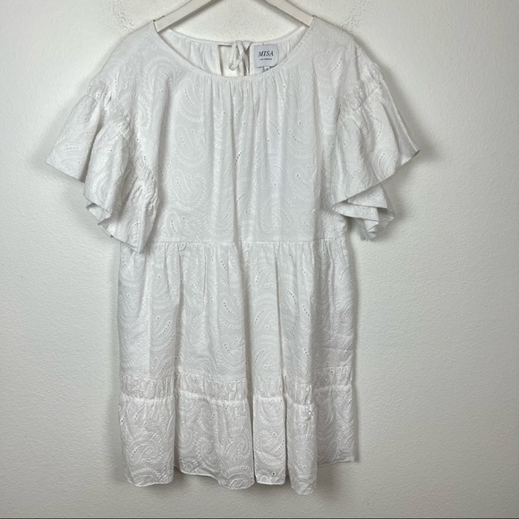 Misa Los Angeles Mabel white paisley cotton sun mini dress Size Small - Picture 4 of 10